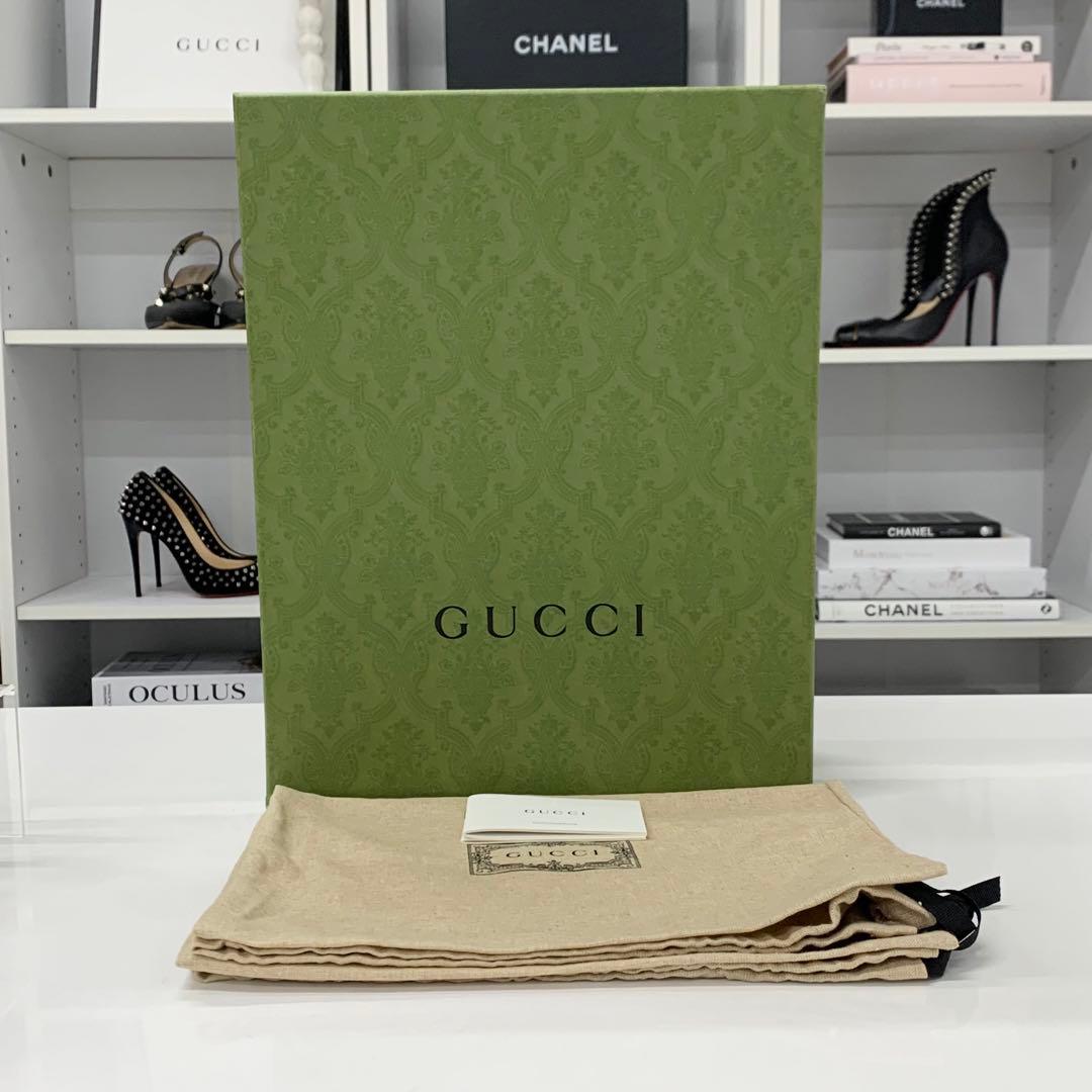 Unused Gucci GG Supreme Leather Logo Side Gore Boots White