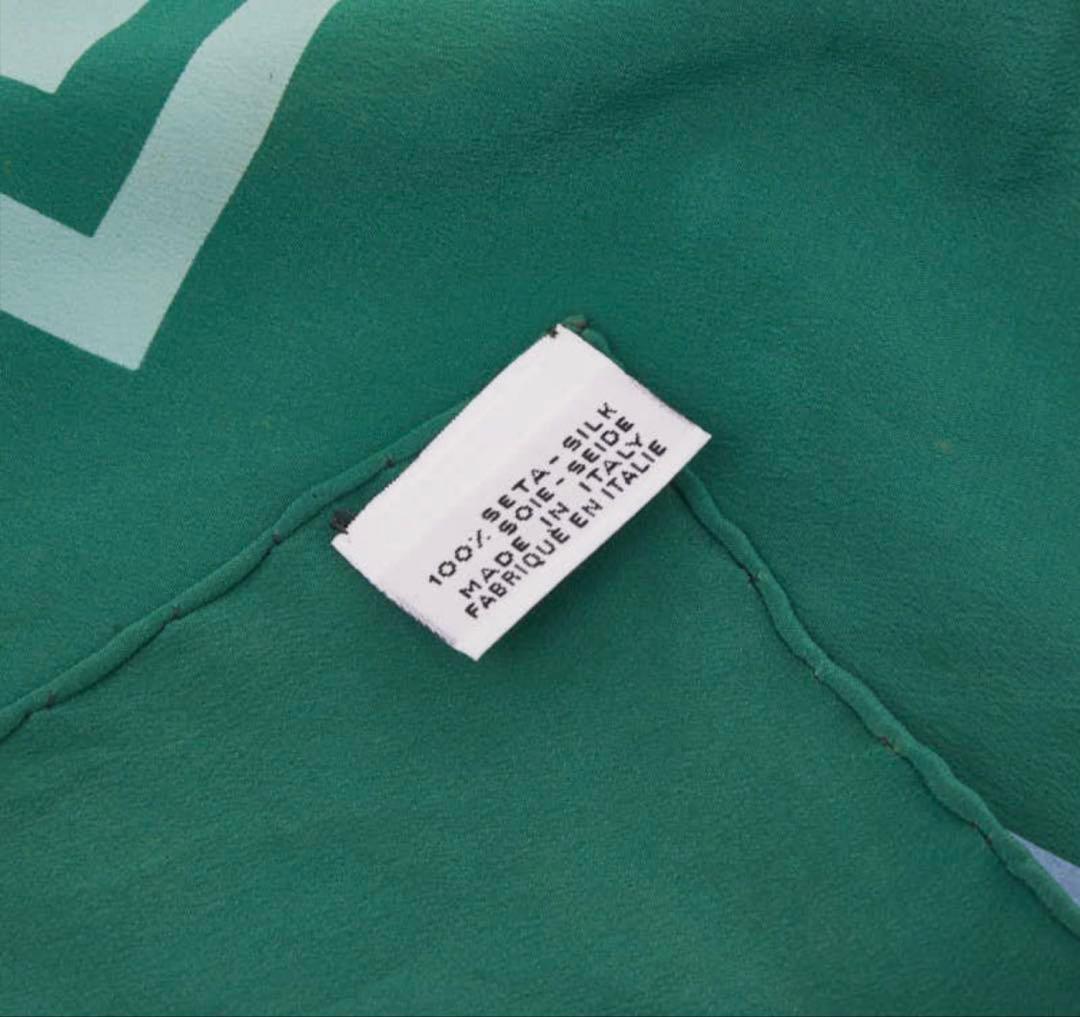 Chanel Geometric Shawl Large Green Scarf — view 7