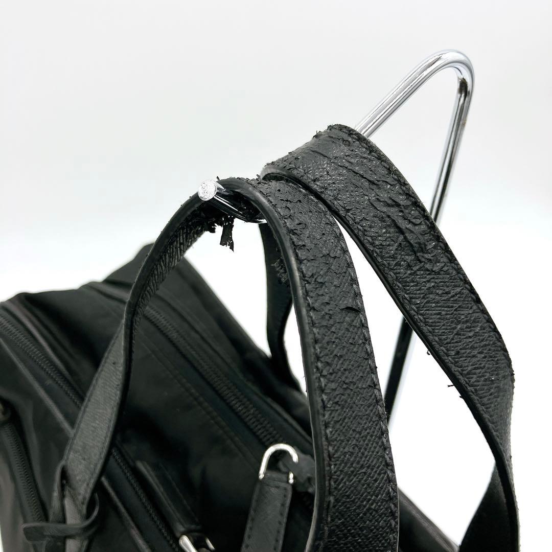 Prada 2-way Bag Business Bag Triangle Logo Plate Nylon Black