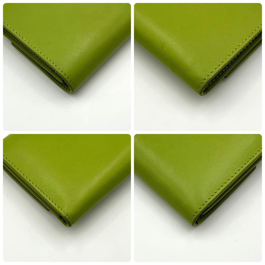Loewe Anagram Pebble Trifold Wallet Small Gold Green — view 8