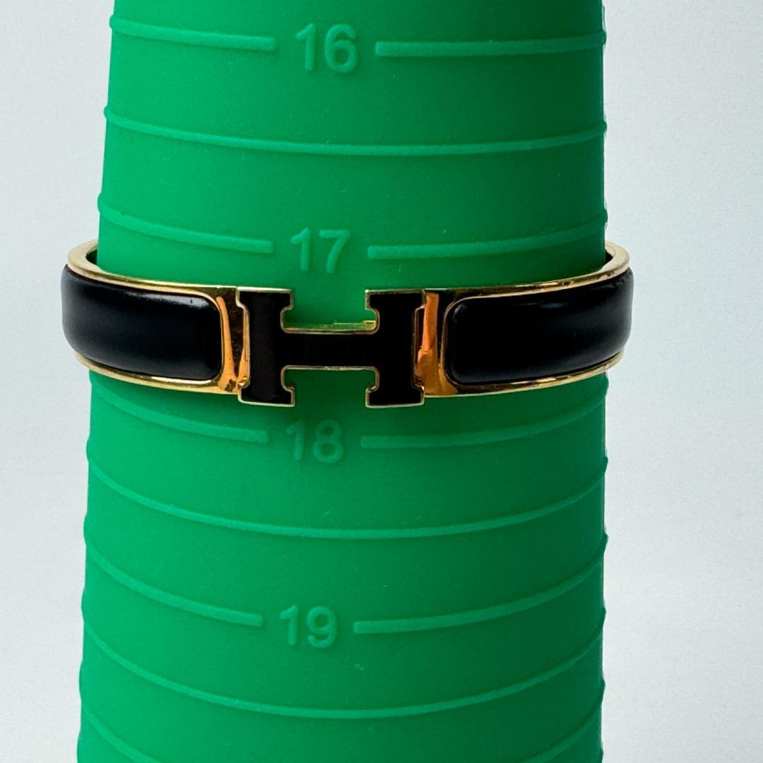 Hermes Clic Clac Bracelet Black Gold — view 8
