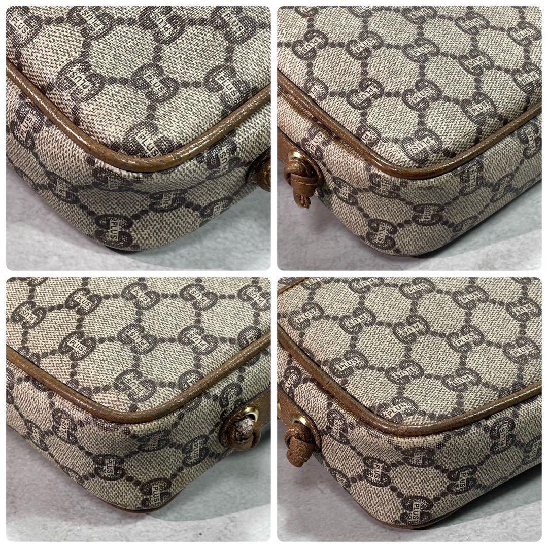 Gucci GG Shoulder Bag Brown Beige Logo Leather — view 9