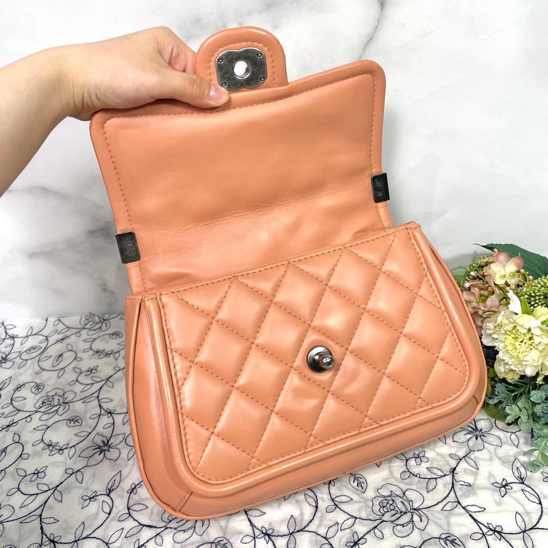 Chanel Double Flap Quilted Boy Pink — view 8
