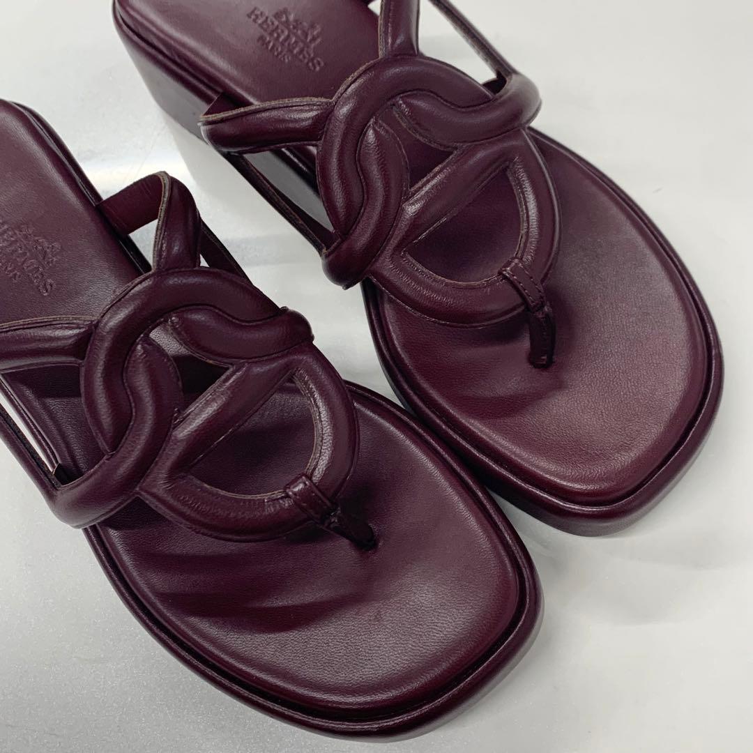 Hermes Gypsy Chaine D'ancre Platform Thong Sandals
