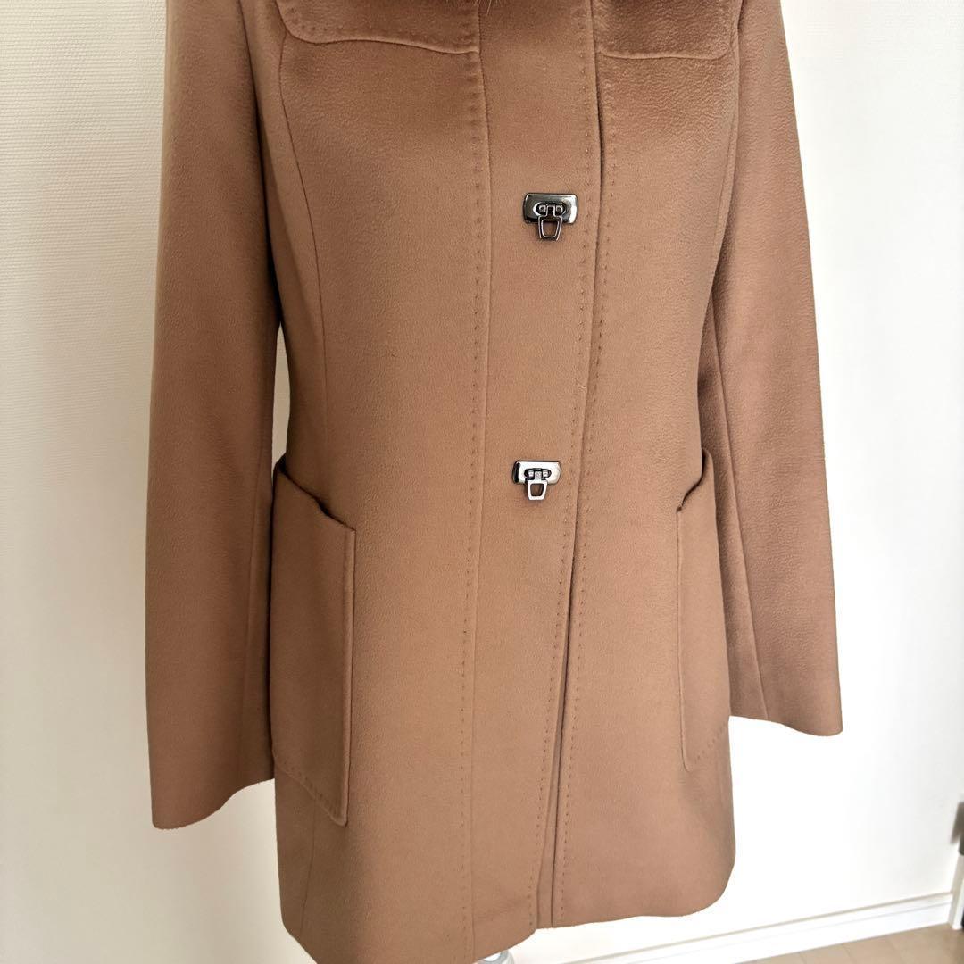 Max Mara Studio Hood with Fur Finest Wool Coat — view 8