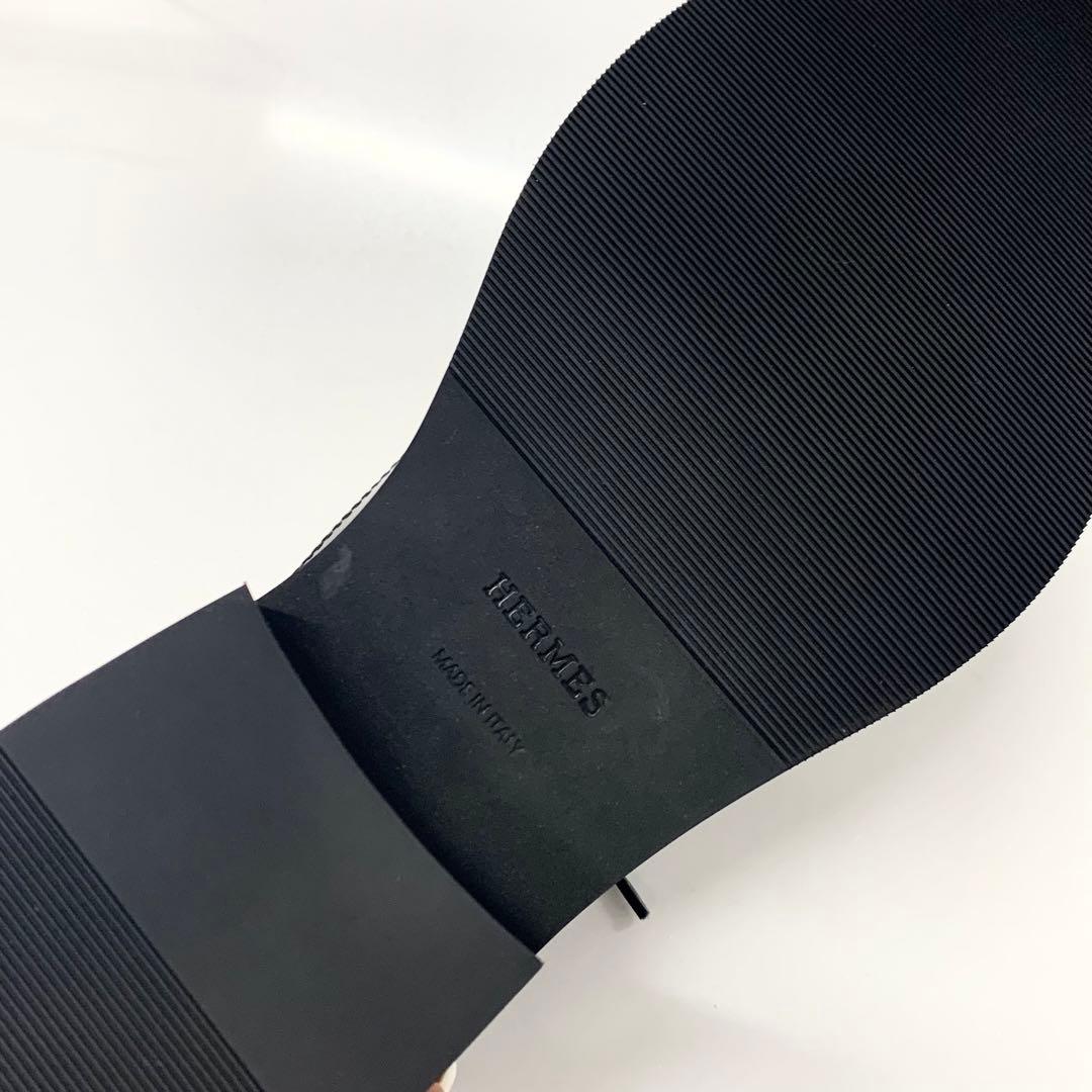 Hermes Leather Thick Sole Loafer Black