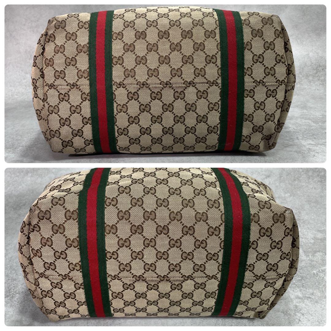 Gucci GG Sherry Line Tote Bag Brown Leather — view 8