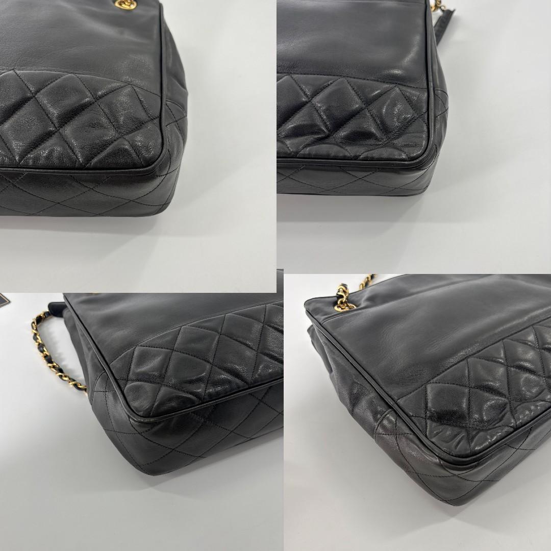 Chanel Lambskin Shoulder Bag Gold Black — view 8