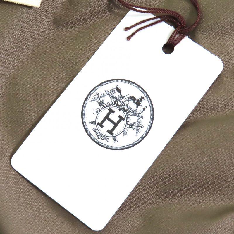 Hermes 24SS 4e0267dr Logo Rubber Patch Zip Up Quilted Vest Brown Orange 36 Made