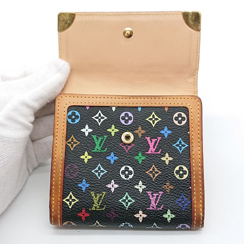 Louis Vuitton Multicolor Folded Wallet Porte Monet Vieux Carte Cles Di Black