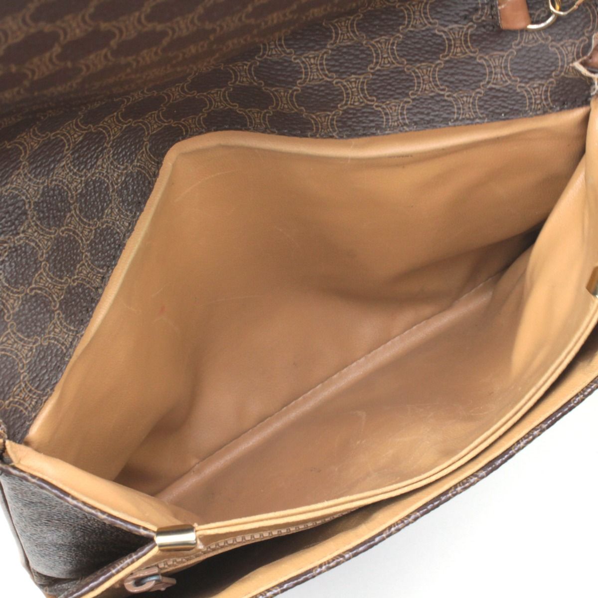 Celine Macadam Pattern Shoulder Bag M08 Brown