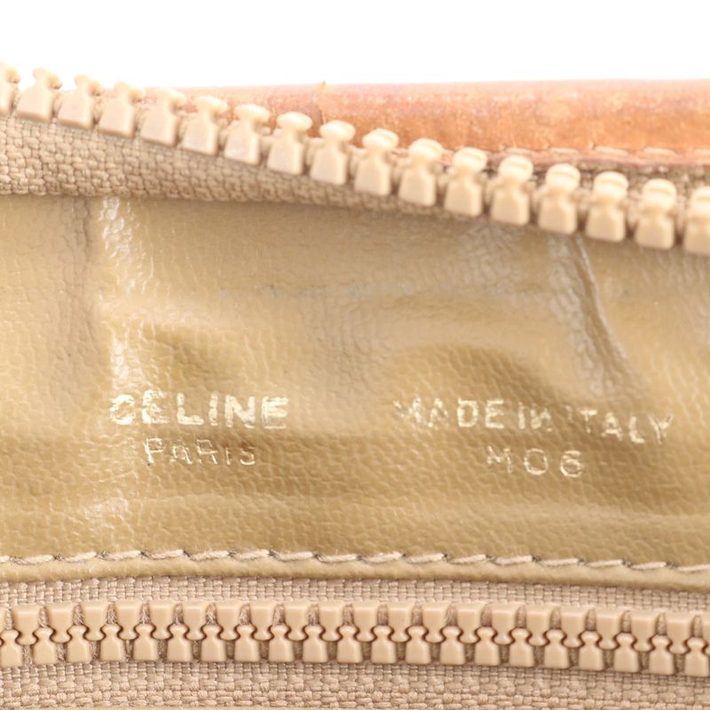 Vintage Celine Macadam Leather Second Bag Clutch Pouch Commuter Business Brown