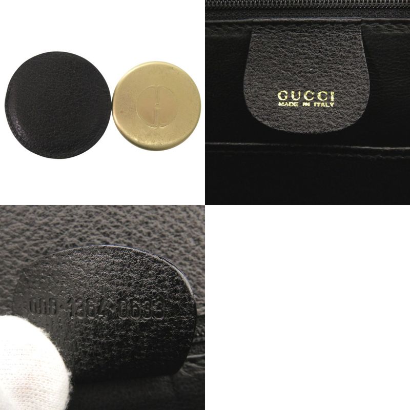 Gucci 2WAY Bamboo 000 1364 0633 Leather Black Handbag Black 0733 Gucci