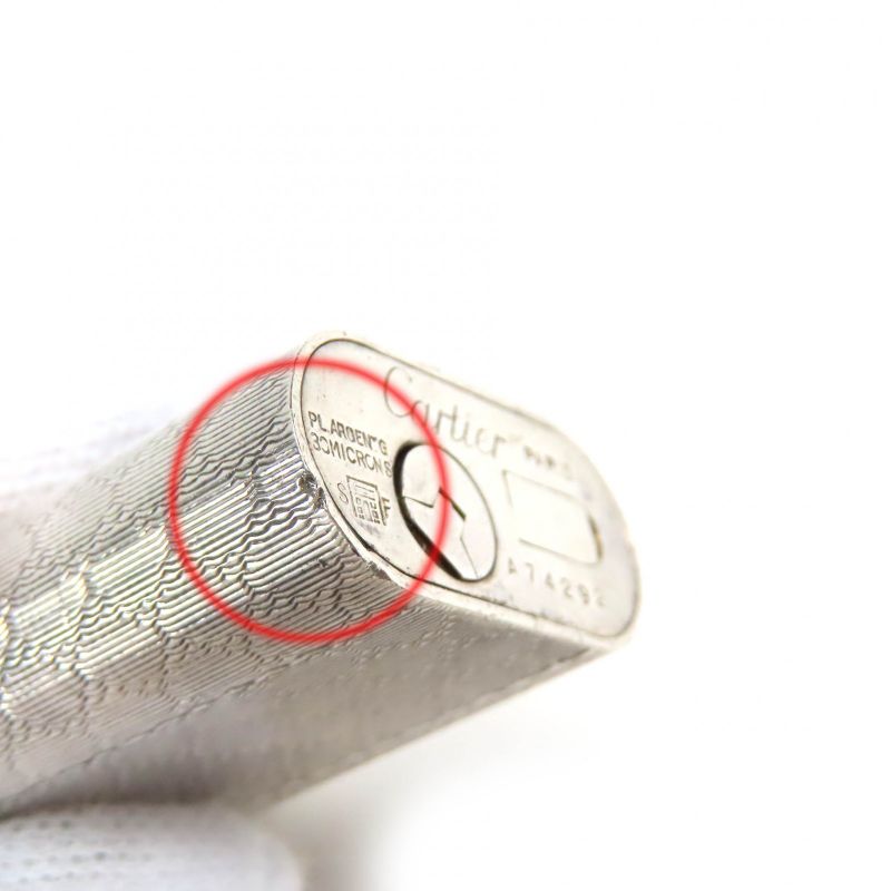 Cartier Oval Plaid All-Over Design Roller Type Gas Lighter Smoking Goods