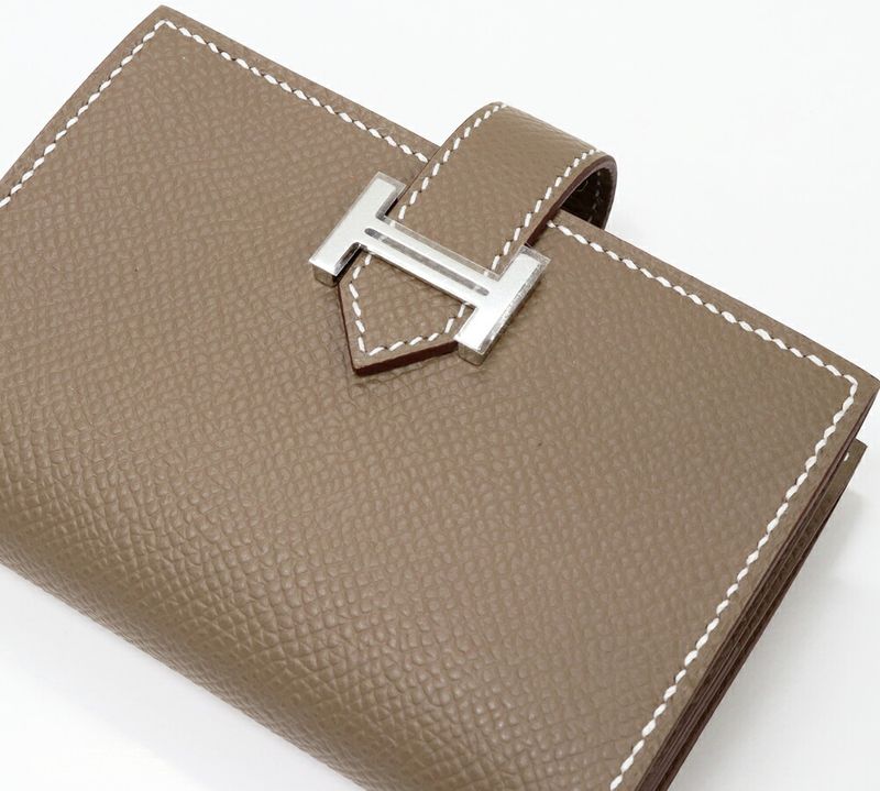 Hermes Compact Wallet With Coin Purse Coin Case Bearn With Card Case Mini Epson