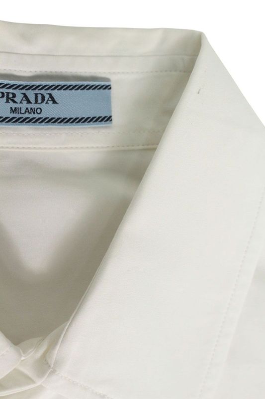 Prada P478g Back Triangle Plate Long Sleeve Shirt Men's 40