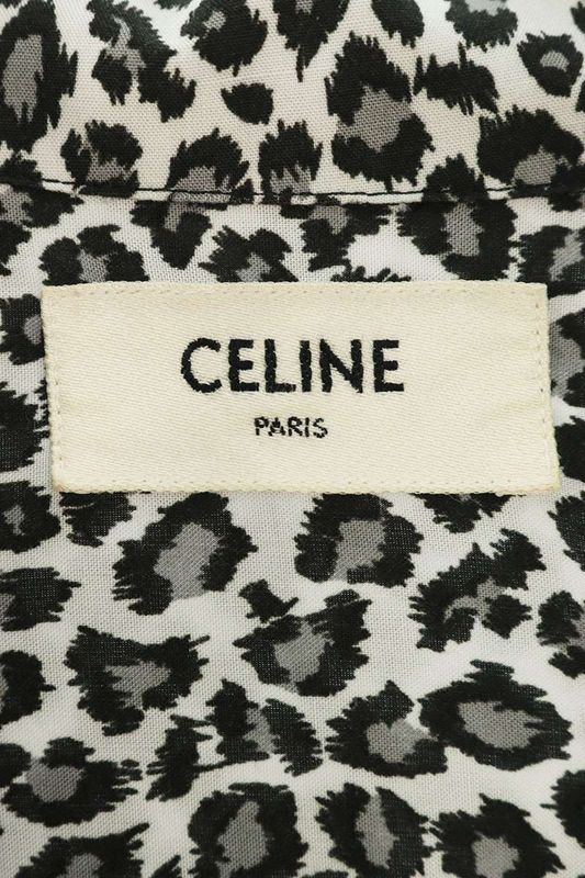 Celine 20SS 2c268900h Leopard Hawaiian Loose Long Sleeve Shirt Men's 38