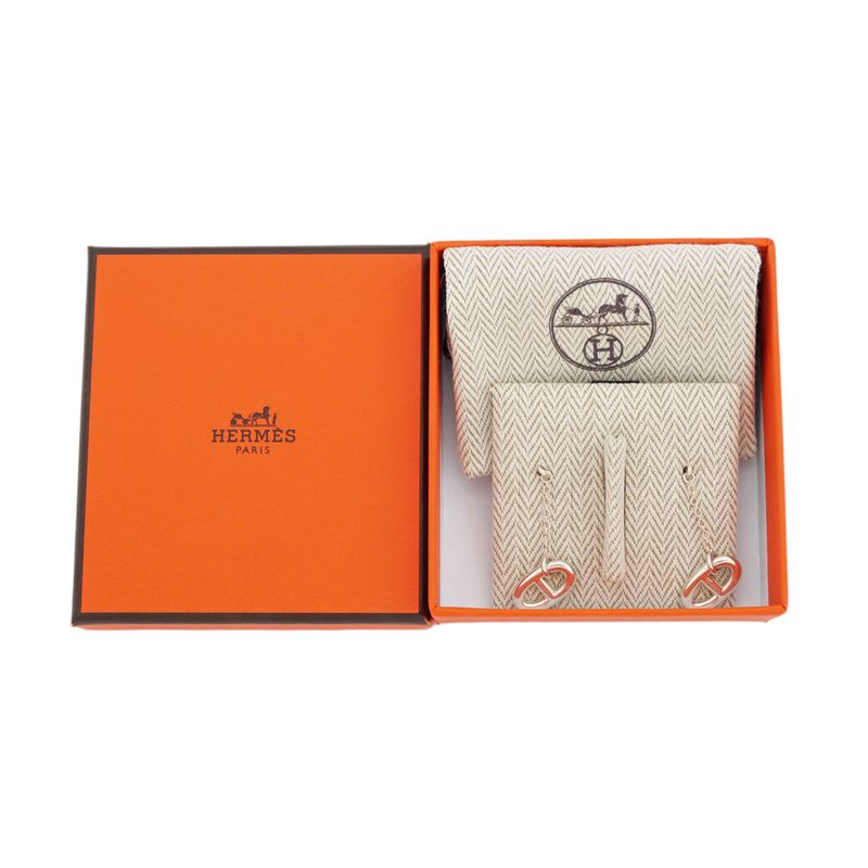 Hermes Chaine D'ancre Earrings Farande Ag925 Silver Jewelry Accessories