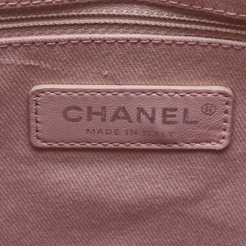 Chanel Sequined Drawstring Backpack With Striped Coco Charm Red (silver