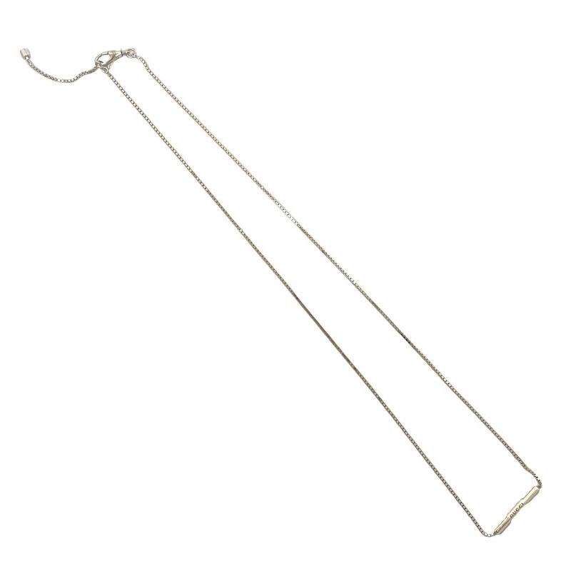 Gucci Link To Love Bar Pendant 18Kwhite Gold Diamond Chain Necklace Silver