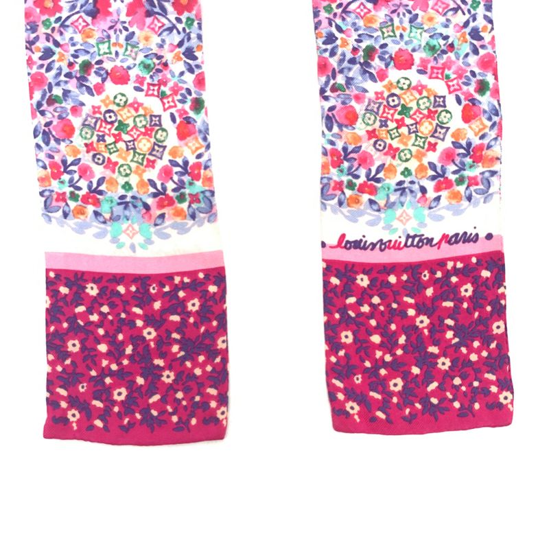 Louis Vuitton Bandeau Catania Scarf Floral Pink And Multicolor