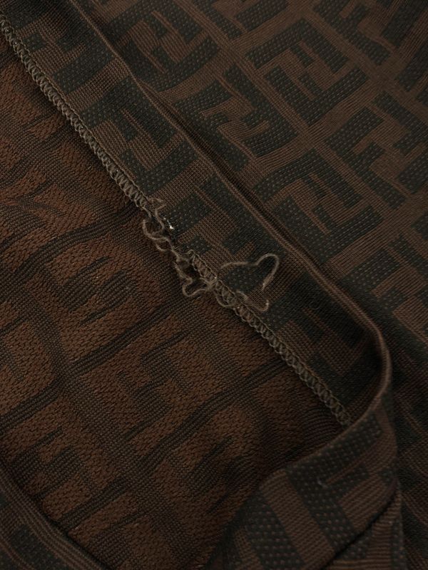 Fendi Zucca Pattern Sleeveless Dress Women Brown 44