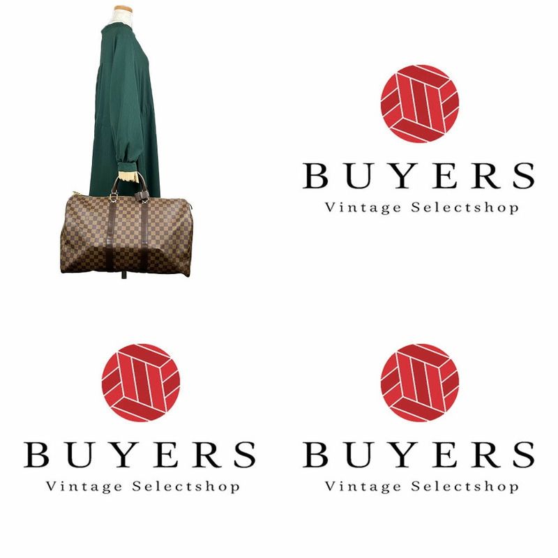 Louis Vuitton Boston Bag Keepall 50 N41427 Damier Travel Bag Unisex Men Ladies