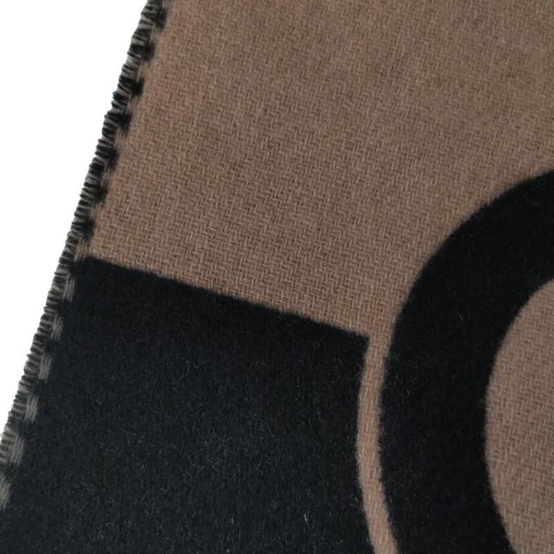 Gucci Scarf Interlocking G Scarf 715497 Beige And Black Wool And Cashmere