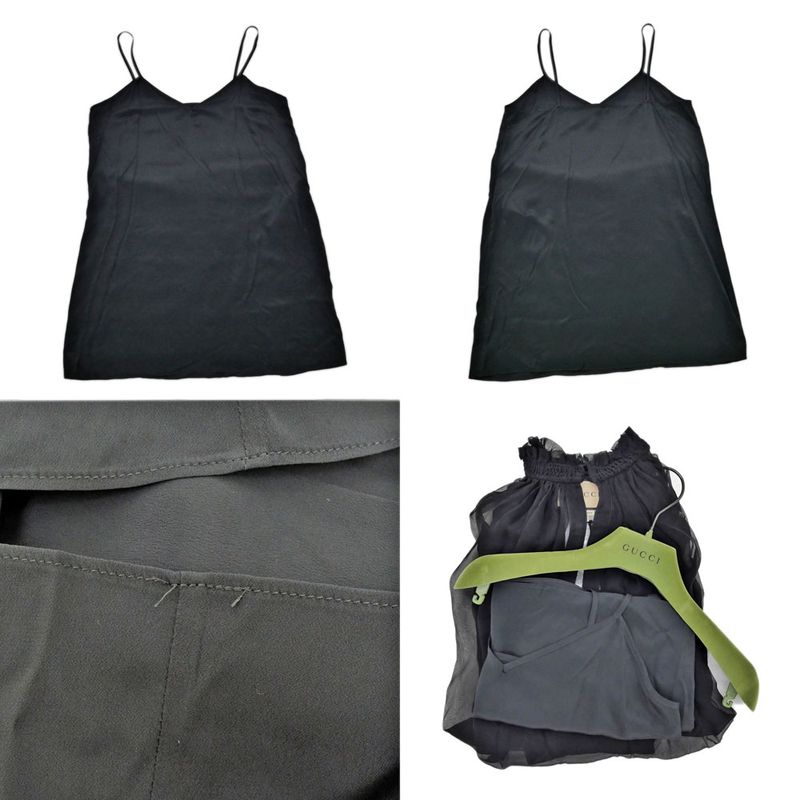 Gucci See Through Shirt With Inner Size 38 Black 770124 Long Sleeve