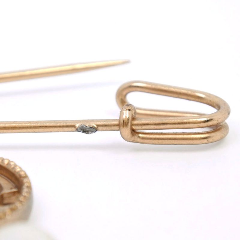 Chanel Coco Mark Gold Plated And Faux Pearl Ladies 18.4g Brooch