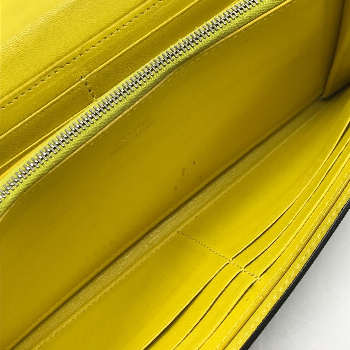 Celine Long Wallet Large Flap Multifunction S-Ba-0193 Black X Yellow