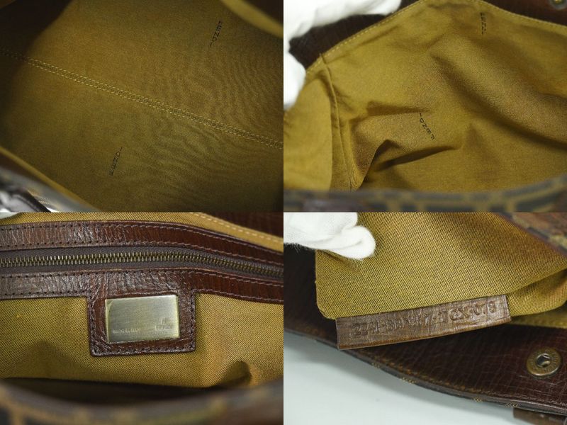 Authentic Fendi Etonico Zucca Handbag Canvas Brown 8bn157 Etonico Bag Pre-owned