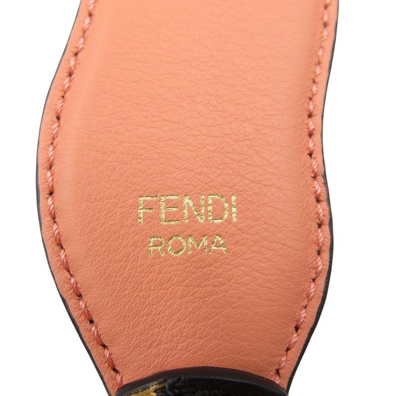 Fendi Strap You Leather Gold Black Shoulder Strap 0501 Fendi