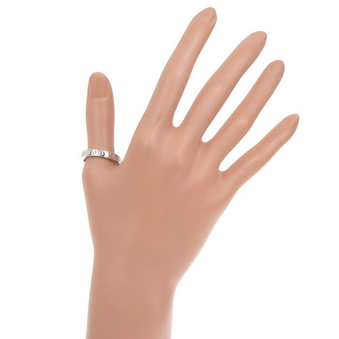 Bvlgari Double Logo Diamond Ring 18K White Gold 750 White Gold Diamond #21 Ring