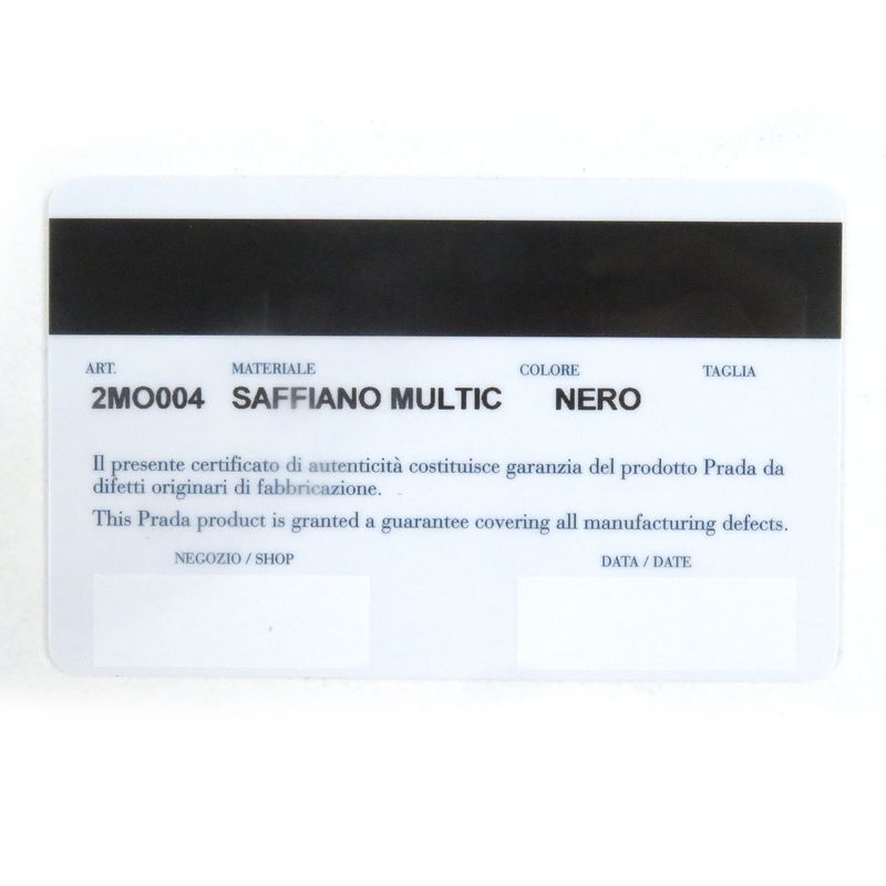 Prada 2mo004 Logo Plate Saffiano Martic Leather Bifold Card Case Billfold Nero