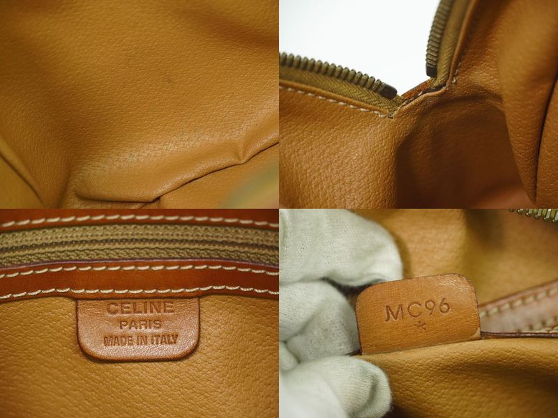 Authentic Celine Macadam Handbag PVC Beige Macadam Bag Pre-owned [follow-up