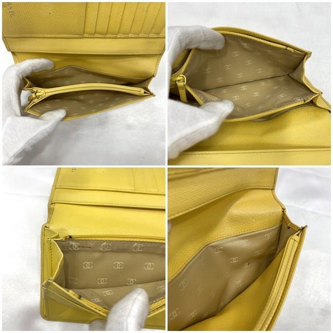 Chanel Bifold Long Wallet Ec21016 Yellow Coco Button