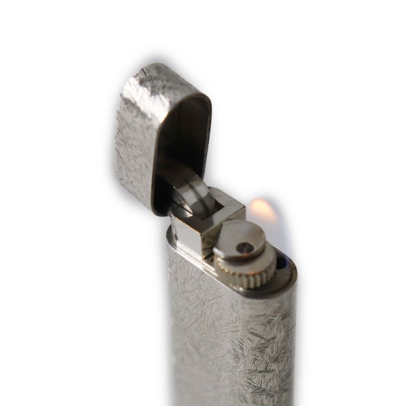Cartier Oval New Shape Total Pattern Roller Type Smoking Toy Gas Lighter Silver
