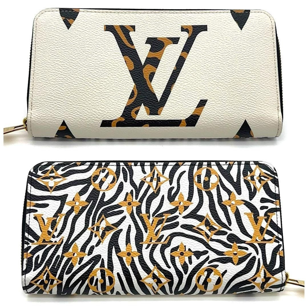 Louis Vuitton Monogram Giant Jungle Go Wild Zippy Wallet White Ivory Brown