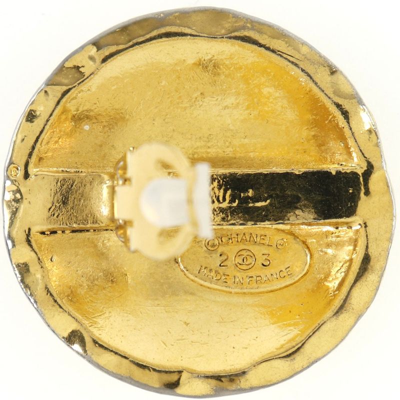 Chanel Coco Mark Matelasse Vintage Gold Plated 23 Ladies 42.5g Earrings