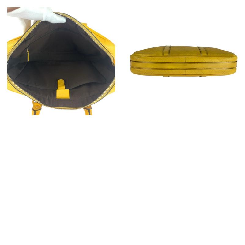 Gucci Diamante Yellow Silver Hardware Leather 344357 Business Bag Briefcase