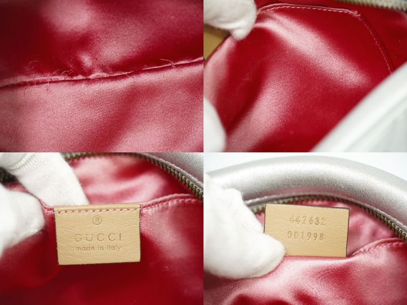 Authentic Gucci GG Marmont Faux Pearl Small Shoulder Bag Pochette Leather