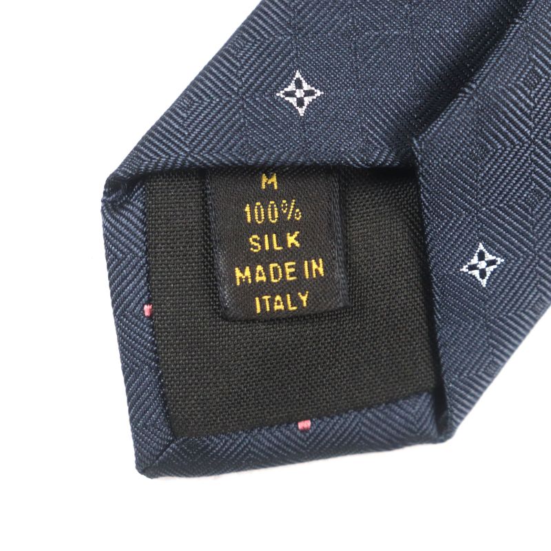 Louis Vuitton Silk Damier Monogram Set Of Two Ties Neckties Gray Made In Italy