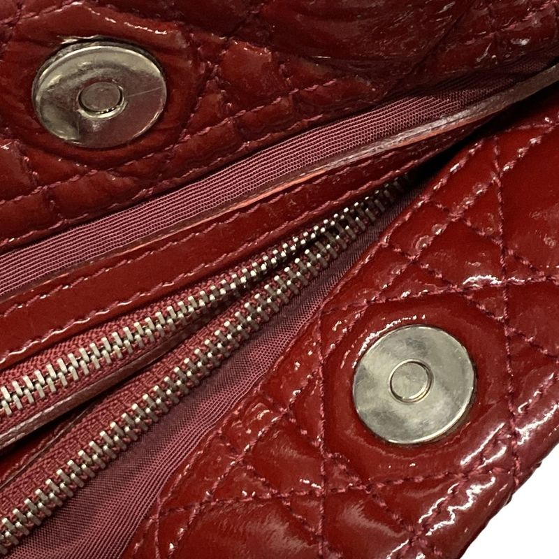 Dior/christian Dior Tote Bag Canage Stitch Red Leather