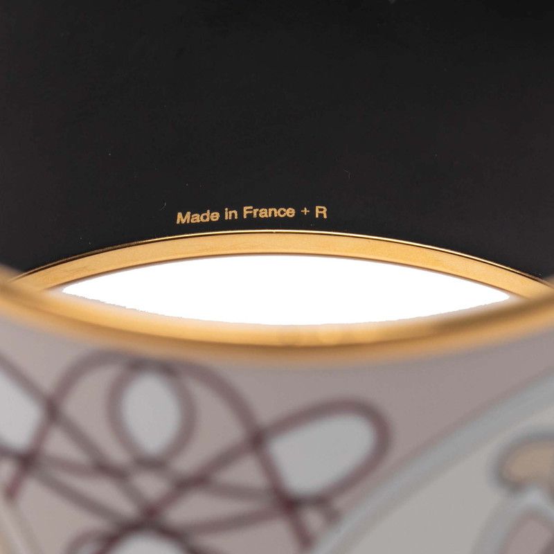 Hermes Emile Coup De Fouet Horse Whip Motif Gold Beige Multicolor Plated Ladies