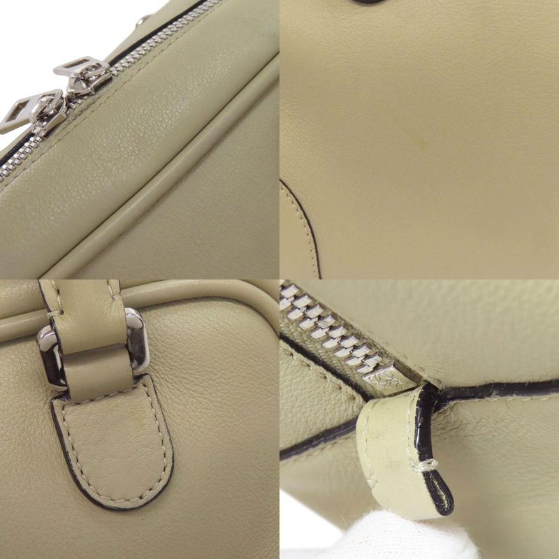 Loewe Amazona 2WAY Handbag Calf Women Leather Strap Crossbody Beige Tan