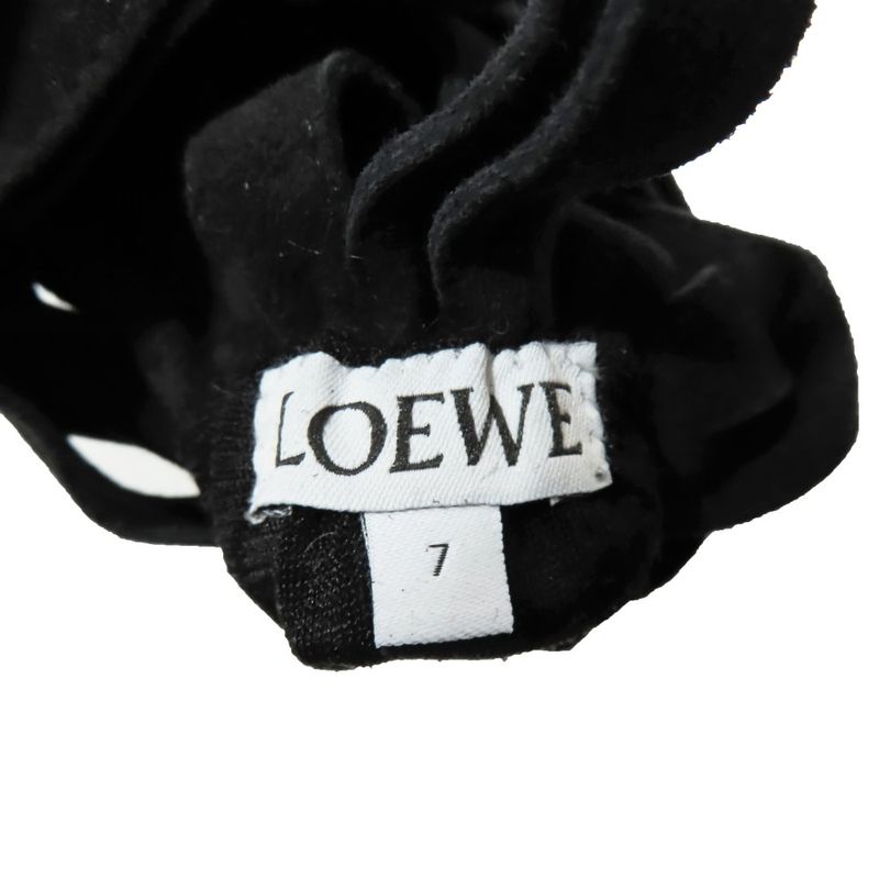 Loewe Suede Leather Long Gloves Arm Cabas - Slit Black 7 Women's Used