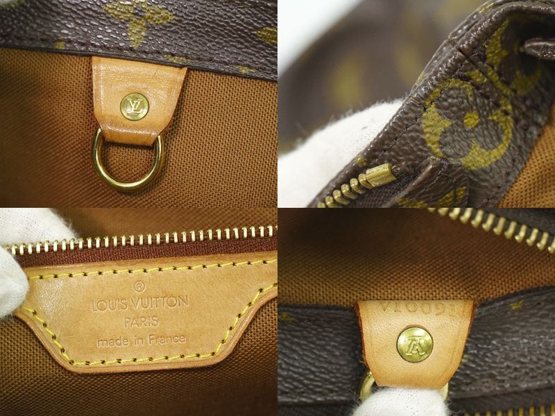 Authentic Louis Vuitton LV Cabas Piano Monogram Tote Bag Shoulder Bag Brown