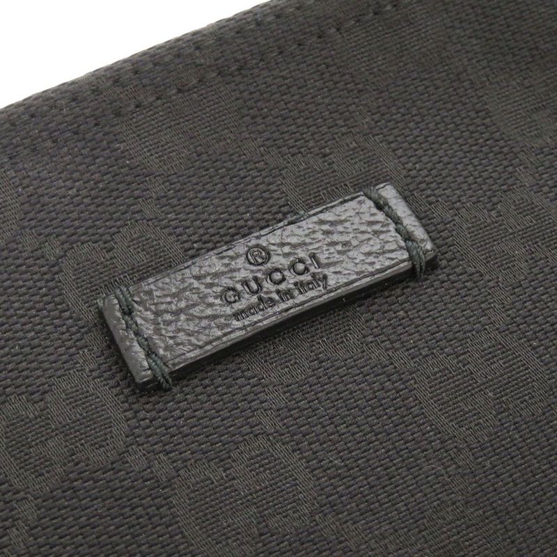 Gucci Sherry Line 189749 GG Canvas Leather Black Shoulder Bag Black 1412 Gucci