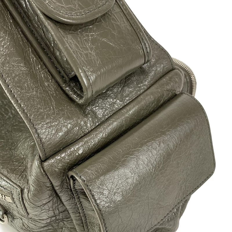 Balenciaga Shoulder Bag Super Busy Small Thing Bag 702167 Khaki Lambskin